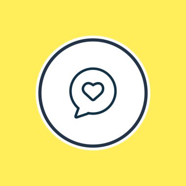 Konuşma balonu simgesini çizgi vektör Illustration. Güzel kutlama öğesi de sohbet simgesi öğesi olarak kullanılabilir.