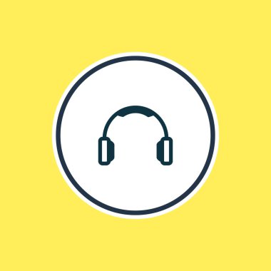 Kulaklık simgesi çizgi vektör Illustration. Güzel bir müzik öğesi de kulaklık simgesi öğesi olarak kullanılabilir.