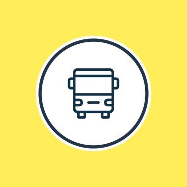 Otobüs simgesi hattı vektör Illustration. Güzel araç öğesi de autobus simgesi öğesi olarak kullanılabilir.