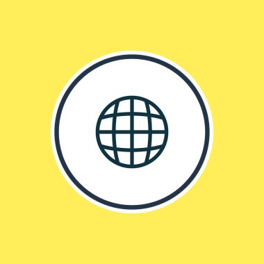 Küre simgesi çizgi vektör Illustration. Güzel kişi öğesi de dünya simgesi öğesi olarak kullanılabilir.