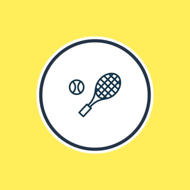 Tenis simgesi çizgi vektör Illustration. Güzel eğlence öğesi de roket simgesi öğesi olarak kullanılabilir.