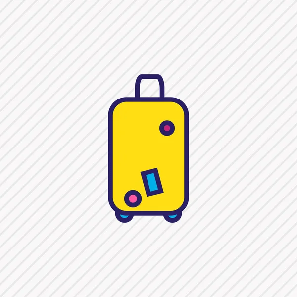 Ilustração vetorial de saco trole ícone colorido linha. Elemento de viagem bonito também pode ser usado como elemento ícone de bagagem . —  Vetores de Stock