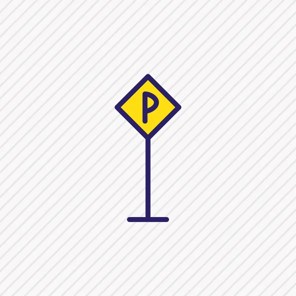 Ilustração do ícone do sinal de estacionamento linha colorida. Elemento urbano bonito também pode ser usado como elemento ícone da zona do parque . — Fotografia de Stock