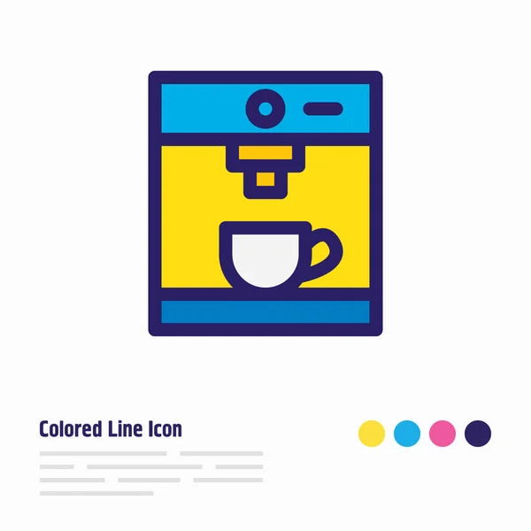 illustration of coffee machine icon colored line. Beautiful coffee element also can be used as coffeemaker icon element.