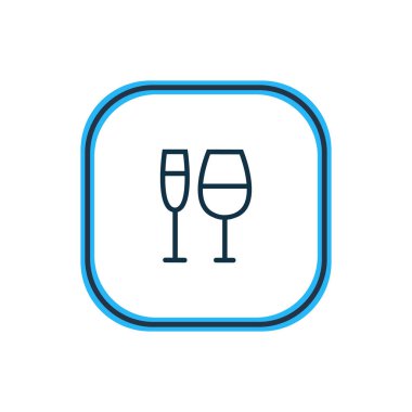 Vector illustration of wineglass icon line. Beautiful celebrate element also can be used as champagne icon element.