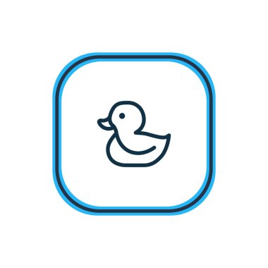 Vector illustration of duck icon line. Beautiful animal element also can be used as bath animal icon element.