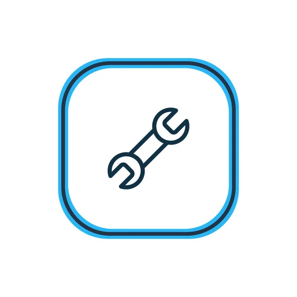 Vector illustration of wrench icon line. Beautiful industry element also can be used as spanner icon element. — Διανυσματικό Αρχείο