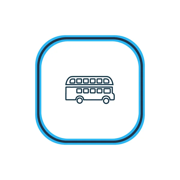 Ilustración vectorial de la línea de iconos de bus de dos pisos. Hermoso elemento de transporte también se puede utilizar como elemento icono de transporte . — Vector de stock