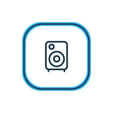 Hoparlör simgesi hattı vektör Illustration. Güzel parti öğesi de amplifikatör simgesi öğesi olarak kullanılabilir.