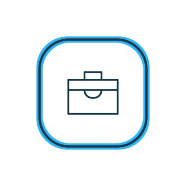 Evrak Çantası simgesini çizgi vektör Illustration. Güzel büro elemanı da portföy simgesi öğesi olarak kullanılabilir.
