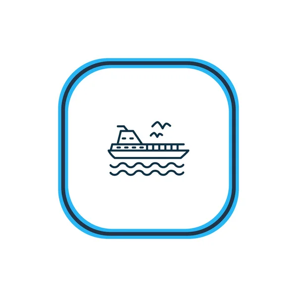 Ilustração vetorial da linha de ícones da balsa. Belo elemento do mar também pode ser usado como elemento ícone de cruzeiro . —  Vetores de Stock