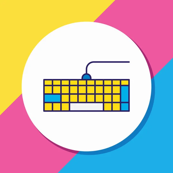 Ilustração vetorial do ícone do teclado linha colorida. Elemento de computador bonito também pode ser usado como elemento de ícone qwerty . —  Vetores de Stock