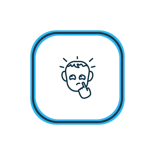 Illustration of thoughtful icon line. Beautiful emoticon element also can be used as pensive icon element. — Stock Photo, Image