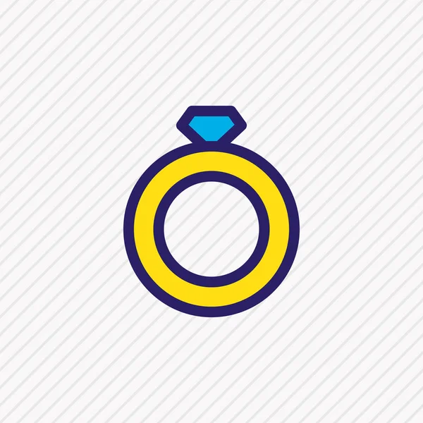 illustration of ring icon colored line. Beautiful entertainment element also can be used as engagement icon element.