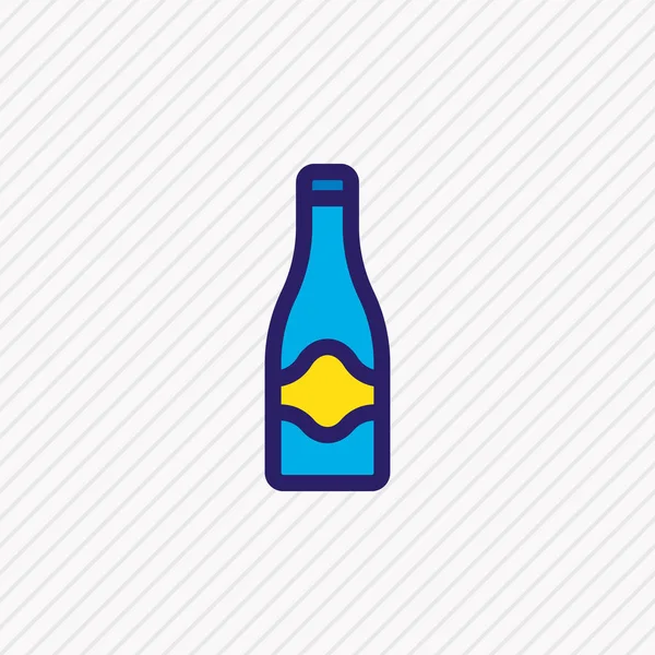 Ilustración vectorial de la línea de color icono de champán. Hermoso elemento de vacaciones también se puede utilizar como elemento de icono de fizz . — Vector de stock