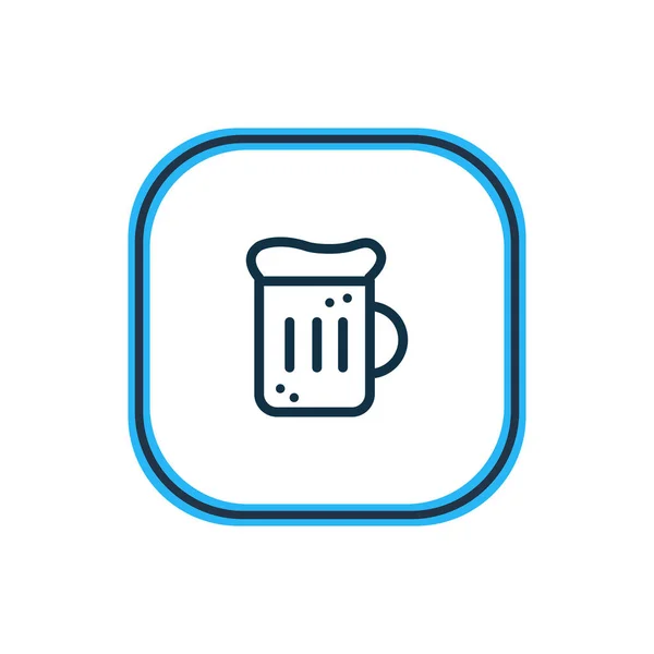 Ilustración vectorial de la línea icono taza de cerveza. Hermoso elemento partido también se puede utilizar como elemento icono de espuma . — Vector de stock