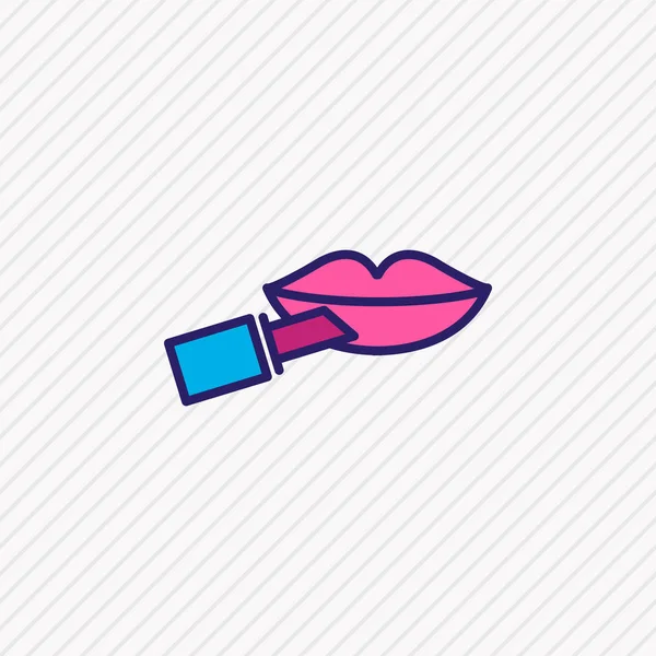 Vector illustration of make up icon colored line. Beautiful lifestyle element also can be used as lipstick icon element. — Stock Vector