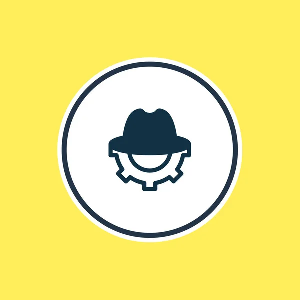 Illustration of SEO blackhat icon line. Beautiful advertising element also can be used as fedora with cog icon element. — Stock Photo, Image