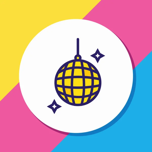 illustration of disco ball icon colored line. Beautiful celebration element also can be used as nightclub icon element.
