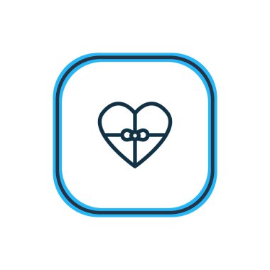 Kalp hediye simge çizgi vektör Illustration. Güzel tatil öğe de Sevgililer günü hediyesi simgesi öğesi olarak kullanılabilir.