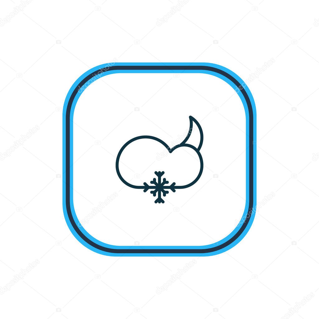 Vector illustration of moon icon line. Beautiful sky element also can be used as snowflake icon element.