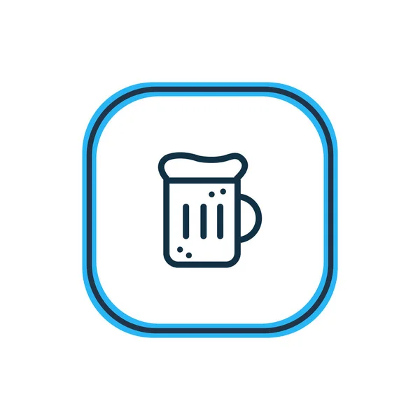 Illustrazione della linea di icone tazza di birra. Bellissimo celebrare elemento può essere utilizzato anche come elemento icona schiuma . — Foto Stock