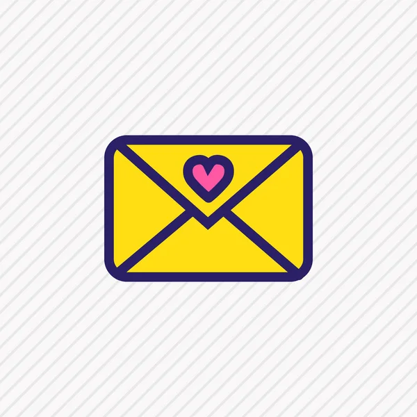 Ilustracja miłość list ikona kolor linii. Pięknej uroczystości element również może służyć jako element ikona serca mail. — Zdjęcie stockowe