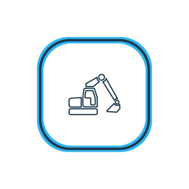 Kazıcı simgesi çizgi vektör Illustration. Güzel taşıma öğesi de Ekskavatör simgesi öğesi olarak kullanılabilir.