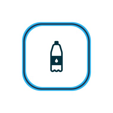 İçki şişesi simgesi çizgi vektör Illustration. Güzel yemek öğesinin de filtrelenmiş su simgesi öğesi olarak kullanılabilir.