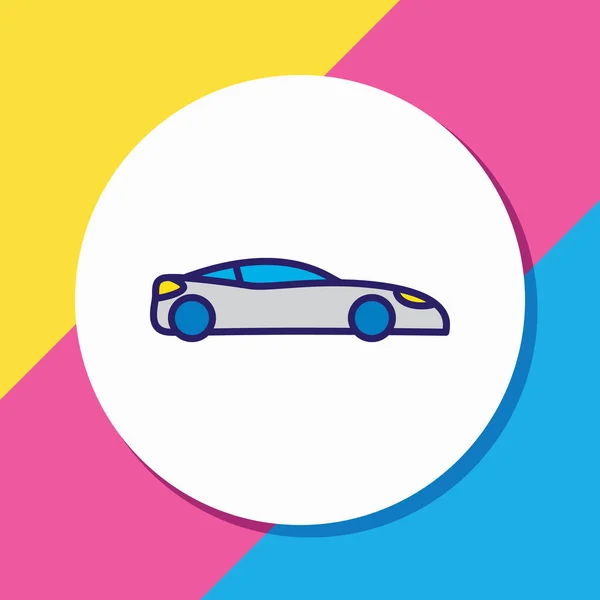 Векторна ілюстрація значка спортивного автомобіля кольорова лінія. Красивий елемент хобі також може бути використаний як автомобільний елемент значка . — стоковий вектор