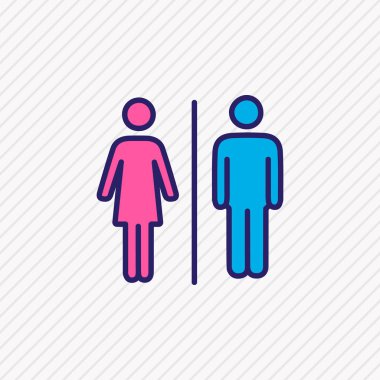 Banyo simge vektör çizim satırı renkli. Güzel tatil öğe de wc simgesi öğesi olarak kullanılabilir.