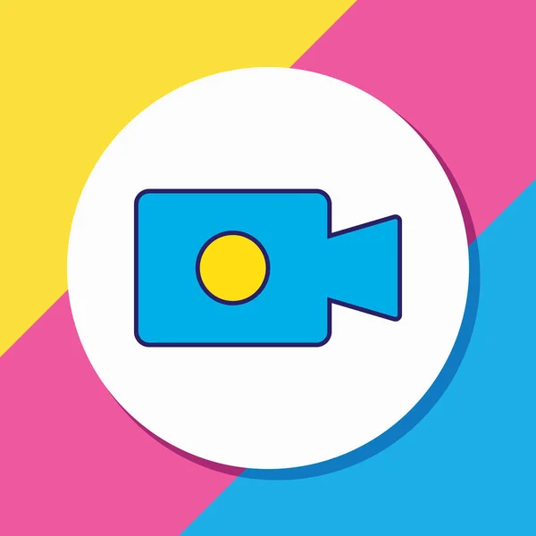 illustration of video camera icon colored line. Beautiful laptop element also can be used as camcorder icon element.