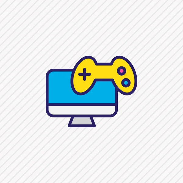 Vector illustration of video games icon colored line. Beautiful activities element also can be used as gamepad icon element. — Stock Vector