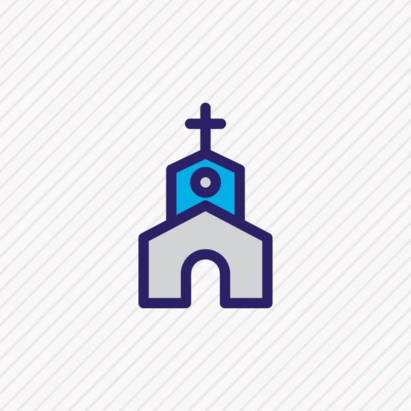 Ilustração vetorial do ícone da igreja linha colorida. Elemento de festa bonita também pode ser usado como elemento ícone da capela . —  Vetores de Stock