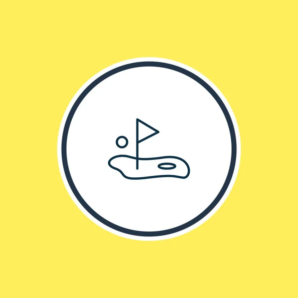 Illustration vectorielle de la ligne d'icône de golf. Bel élément de passe-temps peut également être utilisé comme élément icône drapeau . — Image vectorielle
