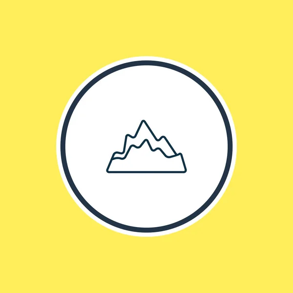 Vektorillustration av bergen ikonen linje. Vackra semester element kan också användas som peak ikonen element. — Stock vektor