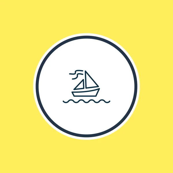 Ilustración vectorial de la línea icono velero. Hermoso elemento marítimo también se puede utilizar como elemento icono de yate . — Archivo Imágenes Vectoriales