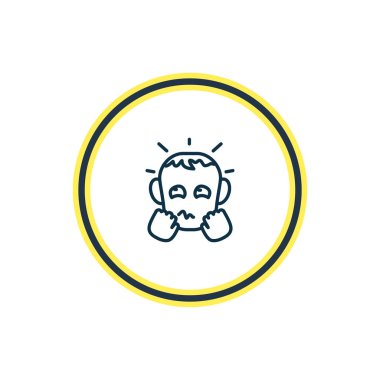 endişeli simgesi satır Illustration. Güzel duygular öğesi de mutsuz simgesi öğesi olarak kullanılabilir.