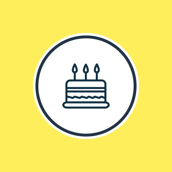 Illustration av tårta ikonen linje. Beautiful fira element kan också användas som födelsedag dessert ikonen element. — Stockfoto