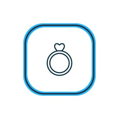 Yüzük simgesi satır Illustration. Güzel tutku öğesi de nişan simgesi öğesi olarak kullanılabilir.