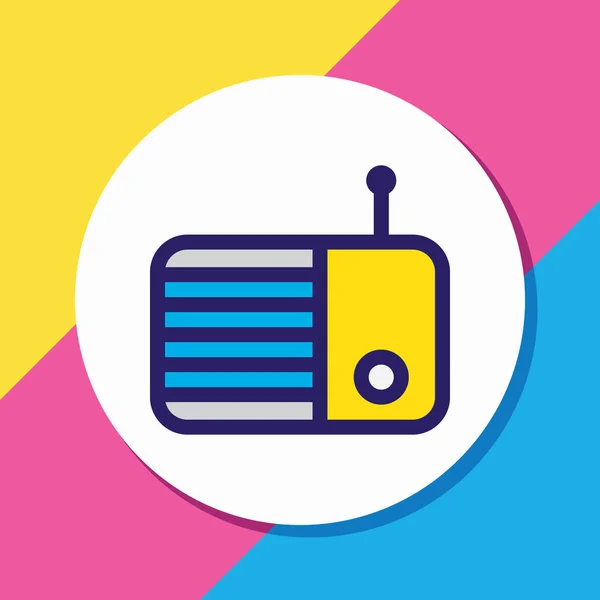 Ilustración vectorial de la línea de color icono de radio. Hermoso elemento multimedia también se puede utilizar como elemento icono fm . — Vector de stock