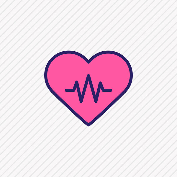 Векторная иллюстрация цветной линии значка сердцебиения. Элемент здоровья также можно использовать в качестве импульсного иконного элемента
.
