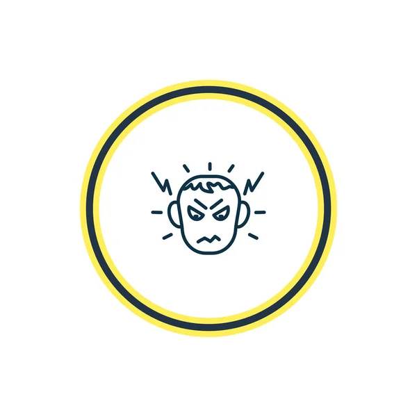 Illustration vectorielle de la ligne d'icône colère. Bel élément emoji peut également être utilisé comme élément icône de haine . — Image vectorielle