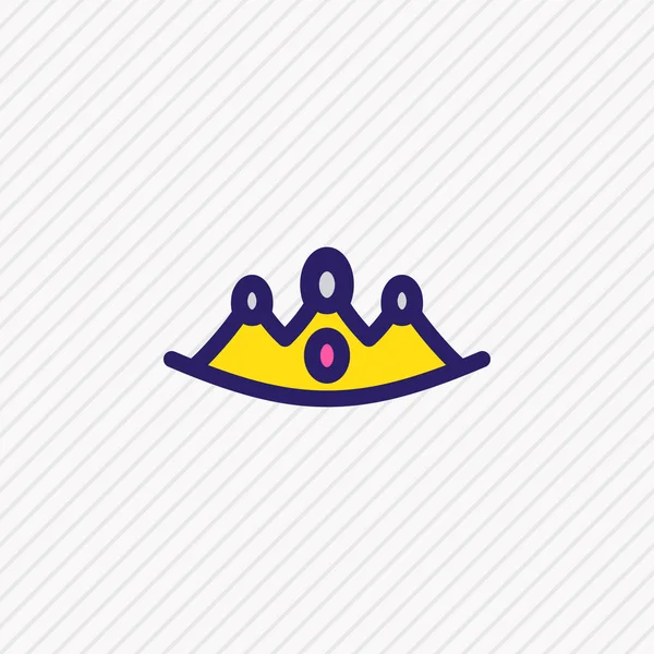 Illustration av kronan ikonen färgad linje. Vackra holiday element kan också användas som coronet ikonen element. — Stockfoto