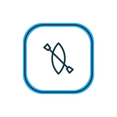 Kayık simgesi çizgi vektör Illustration. Güzel kamp öğesi de Kano simgesi öğesi olarak kullanılabilir.