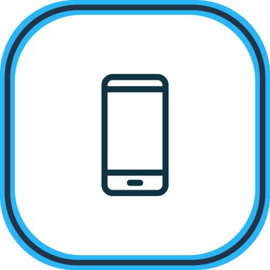 İletişim ikonu hattının vektör illüstrasyonu. Güzel telefon ögesi cep telefonu simgesi olarak da kullanılabilir.