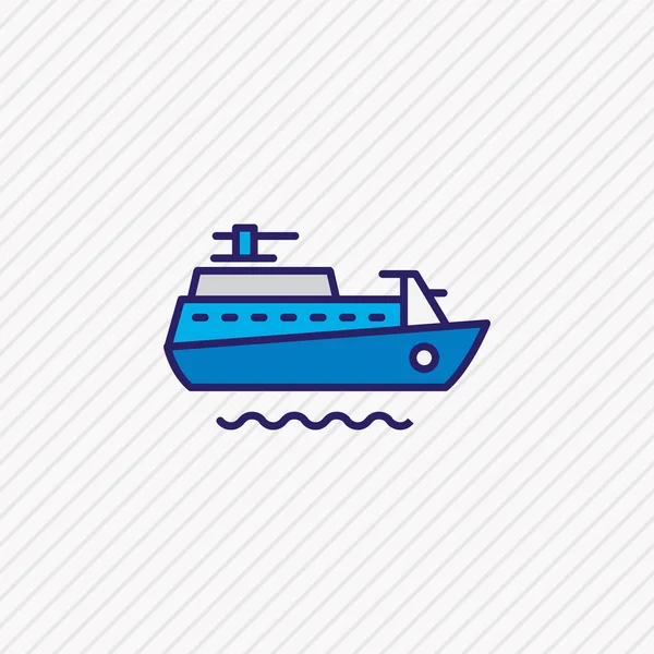 船のアイコンカラーラインのベクトルイラスト。美しい海洋要素はまた、船舶のアイコン要素として使用することができます. — ストックベクタ