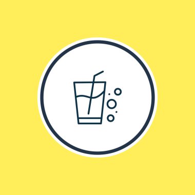 İçki ikonu çizgisinin vektör illüstrasyonu. Güzel alkol elementi su camı simgesi olarak da kullanılabilir.