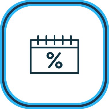 Satış günü simge çizgisinin vektör illüstrasyonu. Güzel ticaret ögesi aynı zamanda iskonto simgesi olarak da kullanılabilir.