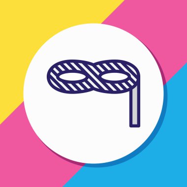 Maske simgesi renkli çizginin gösterimi. Güzel parti ögesi maskeli balo simgesi olarak da kullanılabilir.